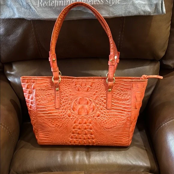 Brahmin Coral Crocodile Embossed Women's Bag - Picture 2 of 3